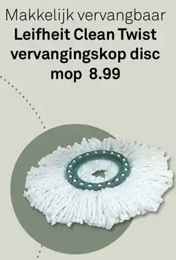 Karwei Leifheit Clean Twist vervangingskop disc mop aanbieding