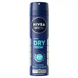 Trekpleister NIVEA Men Dry Fresh Antitranspirant Spray aanbieding