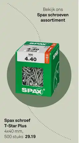 Karwei Spax schroef T-Star Plus aanbieding