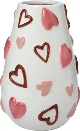 Intratuin Intratuin vaas Hart wit / roze D 14 H 21 cm aanbieding