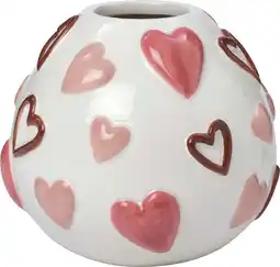 Intratuin Intratuin vaas Hart wit / roze D 13 H 12 cm aanbieding