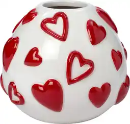 Intratuin Intratuin vaas Hart wit / rood D 13 H 12 cm aanbieding