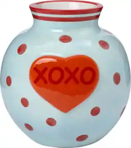 Intratuin Intratuin vaas Tilst Xoxo blauw / rood 14 x 13 x 14 cm aanbieding