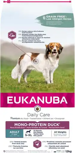 Intratuin Eukanuba hondenbrokken Mono Protein adult eend 12 kg aanbieding
