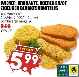 De Boerenschuur Wiener, krokante, boeren en/of zigeuner gehaktschnitzels aanbieding