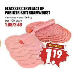 De Boerenschuur ELZASSER CERVELAAT OF PARIJZER BOTERHAMWORST aanbieding