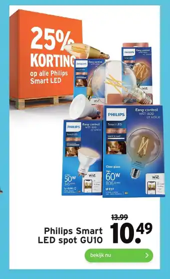 GAMMA Philips Smart LED spot GU10 aanbieding