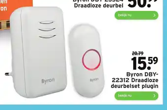 GAMMA Byron DBY-22312 Draadloze deurbelset plugin aanbieding