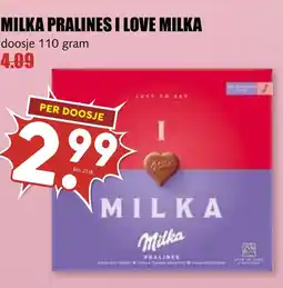 De Boerenschuur Milka Pralines I Love Milka aanbieding