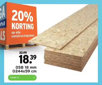 GAMMA OSB 18 mm 0244 x 59 cm aanbieding