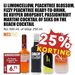 De Boerenschuur Li limoncellow, fizzy peachtree, de kuyper dropshot, passionfruit martini cocktail of seks on the beach cocktail aanbieding