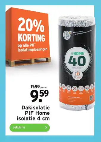 GAMMA Dakisolatie PIF Home isolatie 4 cm aanbieding