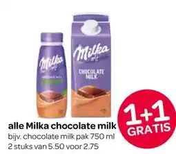 Spar Alle milka chocolate milk aanbieding