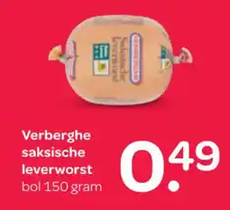 Spar Verberghe saksische leverworst aanbieding