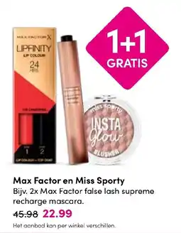 Drogisterij Visser Max Factor en Miss Sporty aanbieding