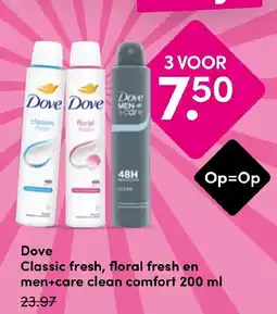 Drogisterij Visser Dove Classic fresh, floral fresh en men+care clean comfort aanbieding