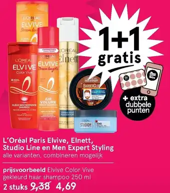 Etos L'Oreal Paris Elvive, Elnett, Studio Line en Men Expert Styling 250ml aanbieding