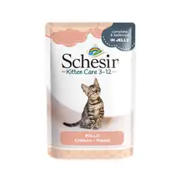 Zooplus 6x85g Kitten Kip in Gelei Schesir Kattenvoer Maaltijdzakjes aanbieding