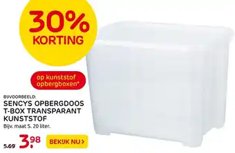 Praxis Sencys Opbergdoos T-Box Transparant Kunststof 20liter aanbieding