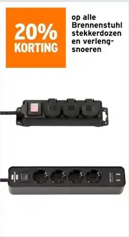 GAMMA op alle Brennenstuhl stekkerdozen en verleng- snoeren aanbieding
