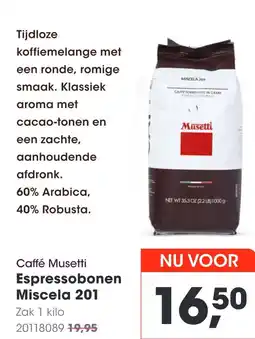 HANOS Caffé Musetti Espressobonen Miscela 201 aanbieding