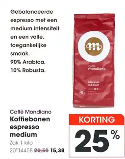 HANOS Caffè Mondiano Koffiebonen espresso medium aanbieding