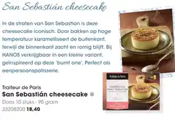 HANOS Traiteur Paris San Sebastián cheesecake aanbieding