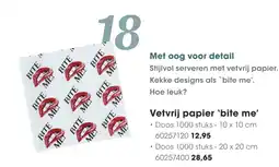 HANOS Vetvrij papier 'bite me' aanbieding