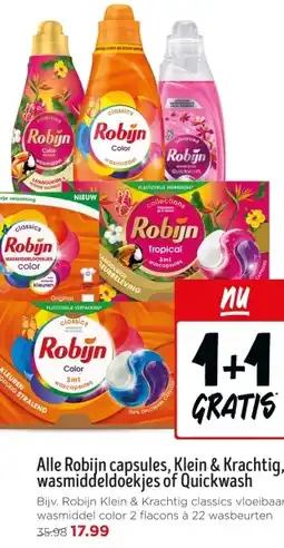 Jumbo Alle Robijn capsules, Klein & Krachtig, wasmiddeldoekjes of Quickwash aanbieding