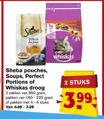 Hoogvliet Sheba pouches, Soups, Perfect Portions of Whiskas droog aanbieding