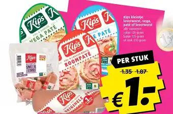 Boni Kips kleintje leverworst, vega, pate of leverworst aanbieding