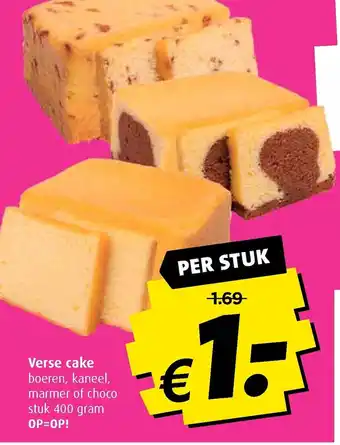 Boni Verse cake 400 gram aanbieding