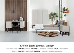 Babypark Kidsmill Sixties oatmeal / walnoot Bed aanbieding