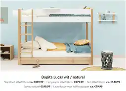 Babypark Bopita Lucas wit/ naturel Stapelbed aanbieding