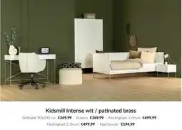 Babypark Kidsmill Intense wit / patinated brass Bedbank aanbieding