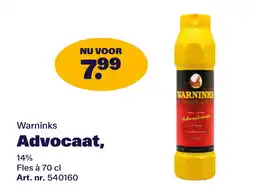 Bidfood Warninks Advocaat aanbieding