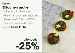 HANOS Pavoni Siliconen mallen aanbieding