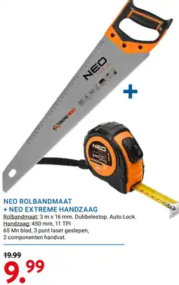 Kluswijs Neo rolbandmaat + neo extreme handzaag aanbieding