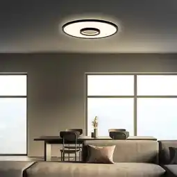 Action Ronde led plafondlamp met tunneleffect - zwart aanbieding