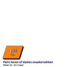 Action Pairz heren of dames sneakersokken aanbieding