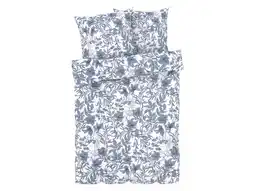 Lidl LIVARNO home Satijnen dekbedovertrek 200 x 200 cm (Blauw/wit) aanbieding