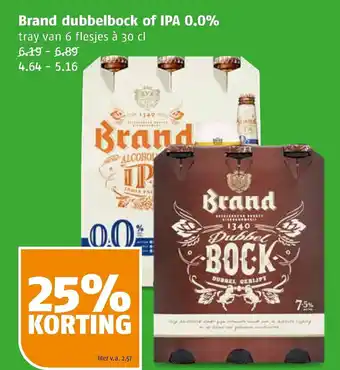 Poiesz Brand dubbelbock of IPA 0.0% aanbieding