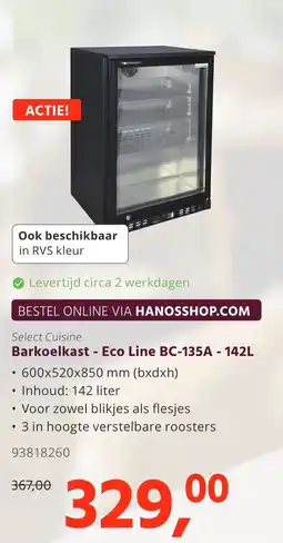 HANOS Barkoelkast - Eco Line BC-135A aanbieding