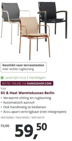 HANOS Kaja Sit & Heat Warmtekussen Berlin aanbieding