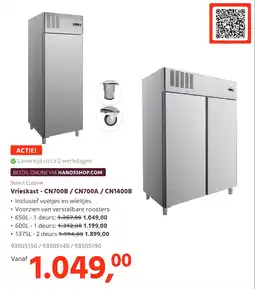 HANOS Vrieskast -CN700B / CN700A / CN1400B aanbieding