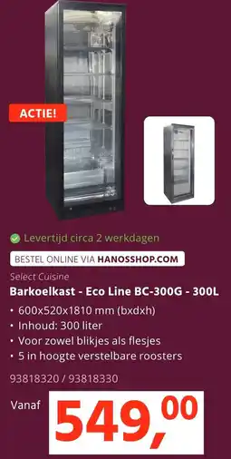 HANOS Barkoelkast - Eco Line BC-300G aanbieding