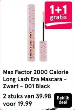 Etos Max factor 2000 calorie long lash era mascara zwart 001 black aanbieding