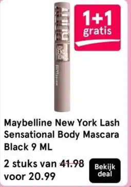 Etos Maybelline new york lash sensational body mascara black aanbieding