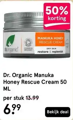 Etos Dr. Organic Manuka Honey Rescue Cream 50 ML aanbieding