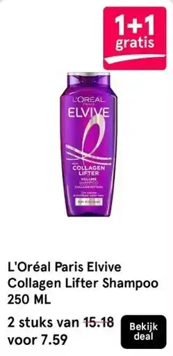 Etos L'Oréal Paris Elvive Collagen Lifter Shampoo 250 ML aanbieding